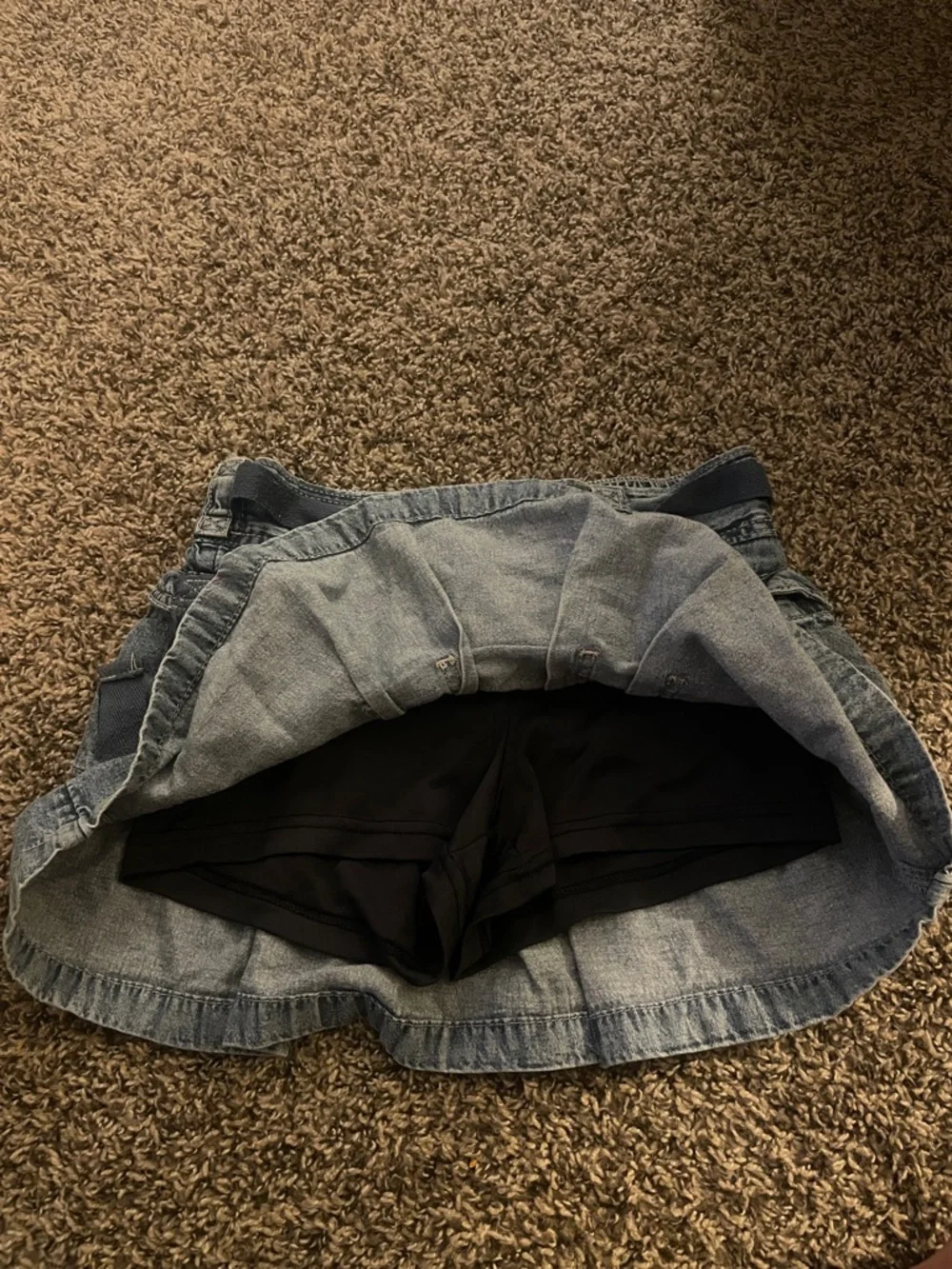 Justice Girls Light Blue Denim Skort with Navy Tie